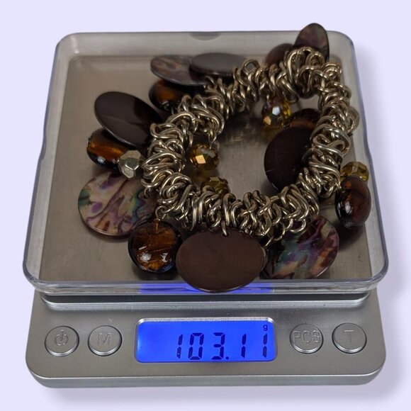 Erica Lyons Shell & Glass Stretch Bracelet - Picture 5 of 5